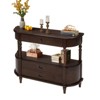 Bella Depot Curved 43'' Wood Console Table with 3 Drawers, Narrow Entry Table Sofa Table with Storage Shelf and Solid Wood Legs - 4 of 4