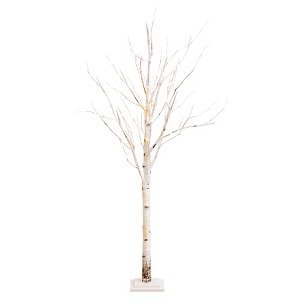 Nearly Natural 5-ft Pre-Lit Artificial Birch Tree with 76 Warm White LED Lights - 1 of 4