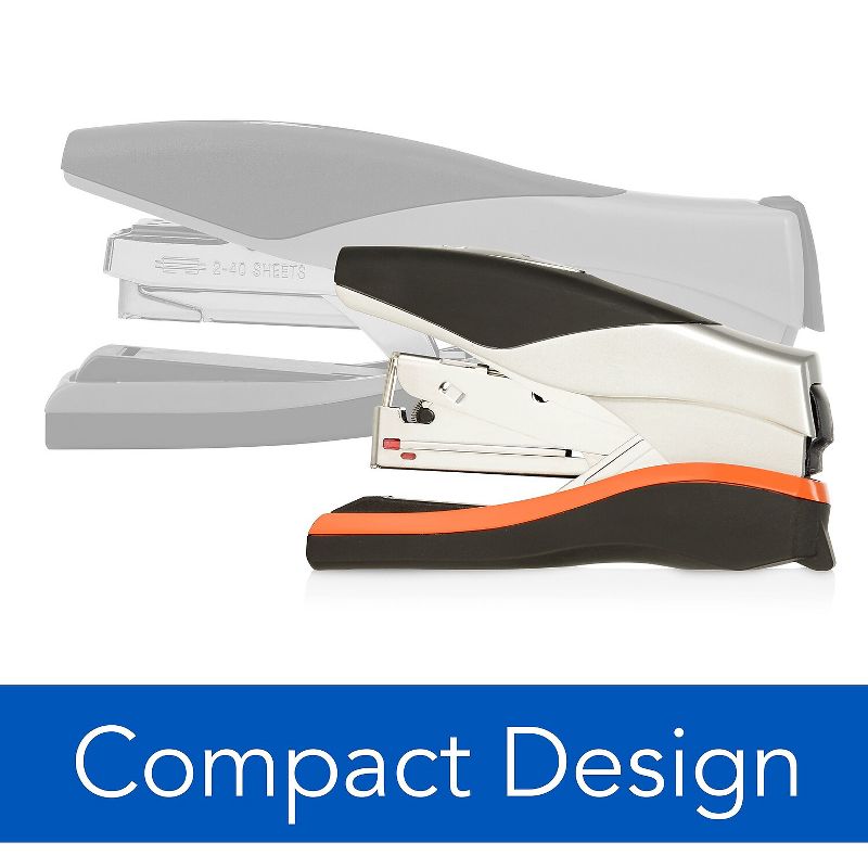 Swingline Optima 40 Compact Stapler Half Strip 40-Sheet Capacity Black/Silver/Orange 87842, 4 of 7