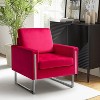 Idmon Modern Tufted Wooden velvet Club Chair with Metal Legs for Bedroom and Living Room | ARTFUL LIVING DESIGN - 2 of 4