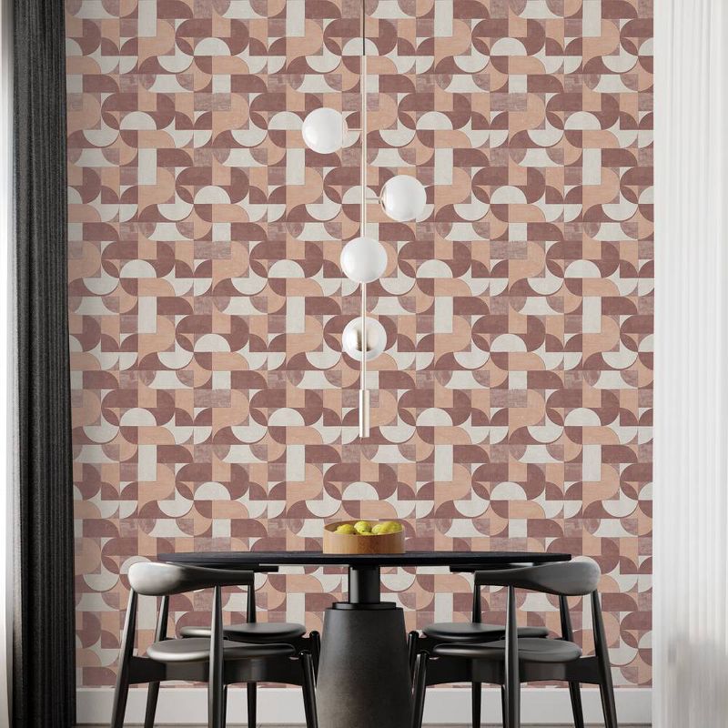 Tempaper &#38; Co. 28 sq ft Composed Shapes Redwood Peel and Stick Wallpaper, 2 of 6