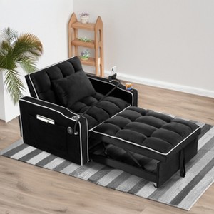 TIRAMISUBEST 3-in-1 Convertible Sleeper Sofa Chair with Adjustable Backrest, Folding Sofa Bed with Pockets and USB Ports - 1 of 4