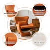 Racxily 2 in 1 Velvet Lounge Chair, Pet Friendly, Single Sofa Chair for Living Room Office, Orange - 3 of 4