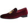 Santimon Mens Velvet Loafers Slip on Gold Embroidery Dress Shoes - 2 of 4