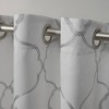 84"x52" Belmont Embroidered Grommet Top Blackout Window Curtain Panels White - Exclusive Home - 2 of 4