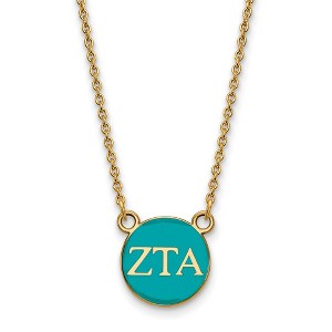 Black Bow Jewelry 14k Yellow Gold Plated Sterling Silver Zeta Tau Alpha Greek Life Necklace 18 Inch - 1 of 4