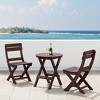 WestinTrends Malibu 3-Piece Outdoor HDPE Folding Patio Bistro Table and Chairs - 2 of 4