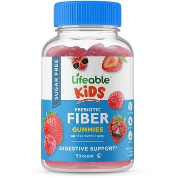 Lifeable Sugar Free Fiber for Kids, for Digestive Support, Vegan, 90 Gummies