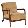 APRILSOUL 32.25"Scandinavian Solid Wood Lounge Chair Ribbed Corduroy Armchair with Lumbar Support - 3 of 4