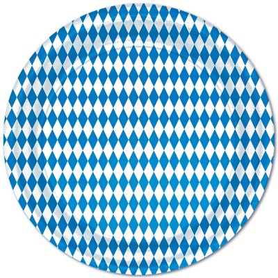 Beistle Blue & White Plates, 9", (24/Pkg) Multicolored