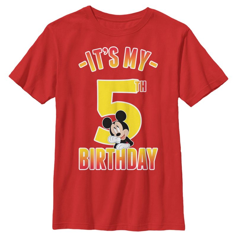 Boy's Mickey & Friends It's My 5th Birthday T-Shirt, 1 of 5