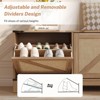 Rattan Shoe Storage Bench Entryway, Shoe Cabinet Bench Narrow Shoe Organizer, Rustic Oak Rattan - 4 of 4