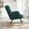 Airsurfer Modern Teddy Fabric Rocking Chair, Upholstered Accent Glider with Curved Wooden Rockers, Cozy Armchair for Living Room or Nursery - 4 of 4