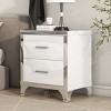 Modern Nightstand with with 2 Drawers, High Gloss Finish, MDF Frame with Metal Legs, Elegant Bedroom Side Table-The Pop Home - 2 of 4