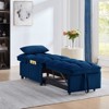FONTOI 4 in 1 Sofa Bed, Convertible Sleeper with Adjustable Backrest and Pillows for Living Room Bedroom, Chaise Lounge, Navy Blue, 24.5"*32"*34.5" - 4 of 4