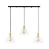 30.5" LED 3-Light Kiawah Island Metal/Glass Contemporary Pendant Gold/Black - JONATHAN Y: Modern Ceiling Fixture for Kitchen Island - 4 of 4