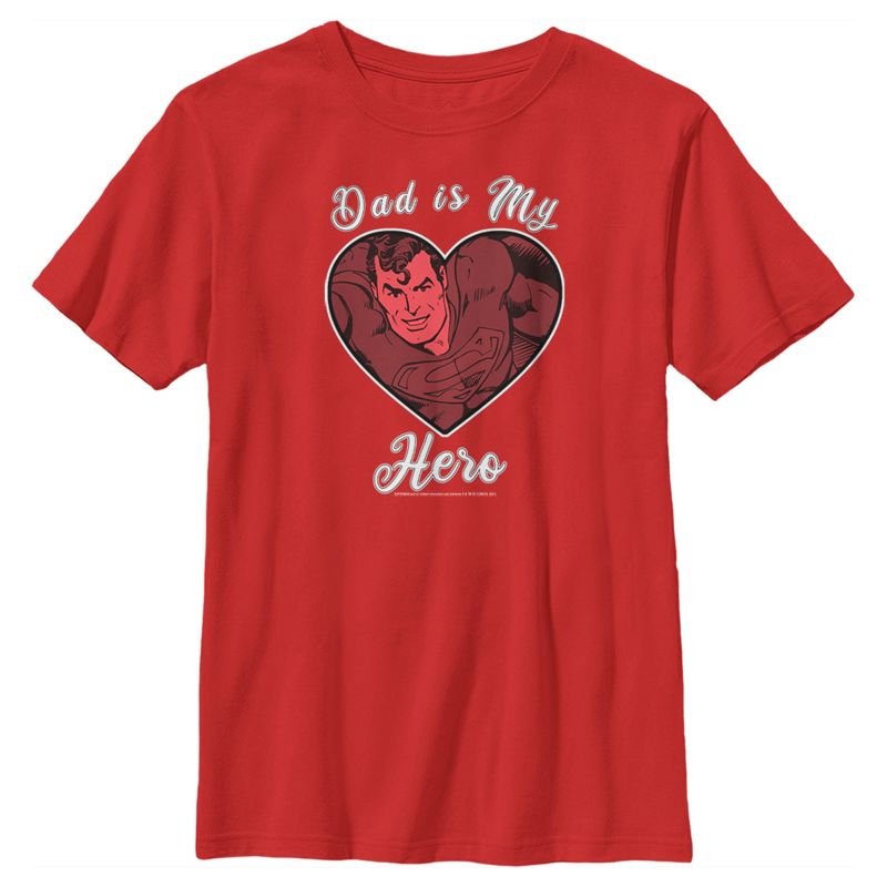 Boy's Superman Valentine's Day Dad is My Hero T-Shirt, 1 of 5
