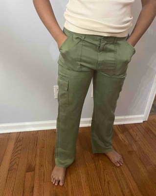 Girls' Nylon Cargo Jogger Pants - art class™ Olive Green L