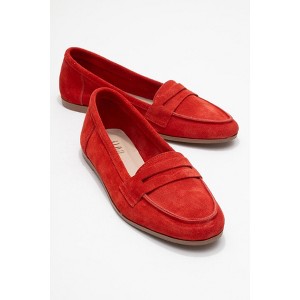 Dorothy - Red Suede Leather Loafers (Women) | Forever & Always Shoes - 1 of 4