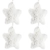 Northlight Faux Fur Plush Star Christmas Ornaments - 4.75" - White - Set of 4 - 4 of 4