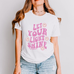 Simply Sage Market S.W.Smiley Let Your Light Shine Smiley Face Short Sleeve Tee - 1 of 4