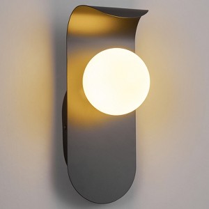 POWLIG Modern Black Wall Sconce with Milky White Glass Shade - 4.52 Inch Dimmable Wall Light for G9 Bulb - 1 of 4