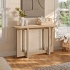 LuxenHome Natural Finish MDF Wood 47-Inch Long Oval Console Table Farmhouse Entryway Table for Hallway, Home Decor, Narrow Behind The Couch Brown - 2 of 4