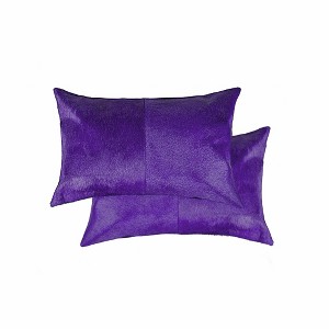 HomeRoots 12 X 20 Purple Cowhide Throw Pillow - 1 of 2