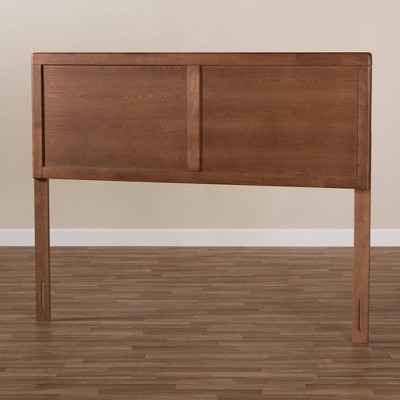 Walnut Brown Queen Size Wood Headboard