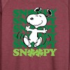 Women's - Peanuts - Snoopy Clover Dance Lightweight French Terry Wide Neck Long Sleeve Shirt - 2 of 4