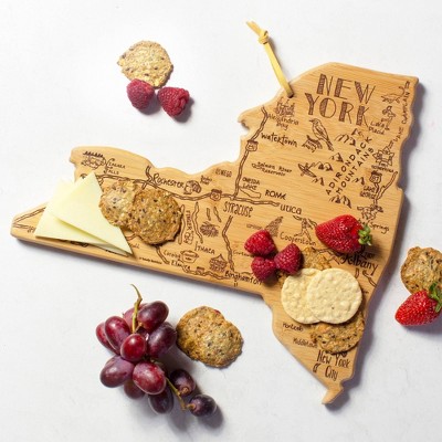 New York State Shaped Bamboo Cutting and Serving Board
