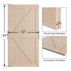 SMARTSTANDARD 84 in. Height K Shape Natural Wood Interior Barn Door (No Hardware Included) - 4 of 4
