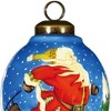 HomeRoots Ice Skating Santa Hand Painted Mouth Blown Glass Ornament - 4 of 4