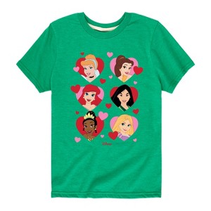 Girls' - Disney Princess - Princess Heart Grid Short Sleeve Graphic T-Shirt - 1 of 4