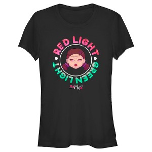 Juniors Womens Squid Game Red Light Green Light Doll T-Shirt - 1 of 4