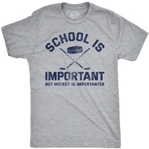 Mens School Is Important But Hockey Is Importanter Tshirt Funny Sports Tee - Crazy Dog Men's T Shirt - 1 of 4