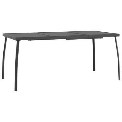 vidaXL Patio Table, Anthracite 65"x31.5"x28.3" Steel Mesh