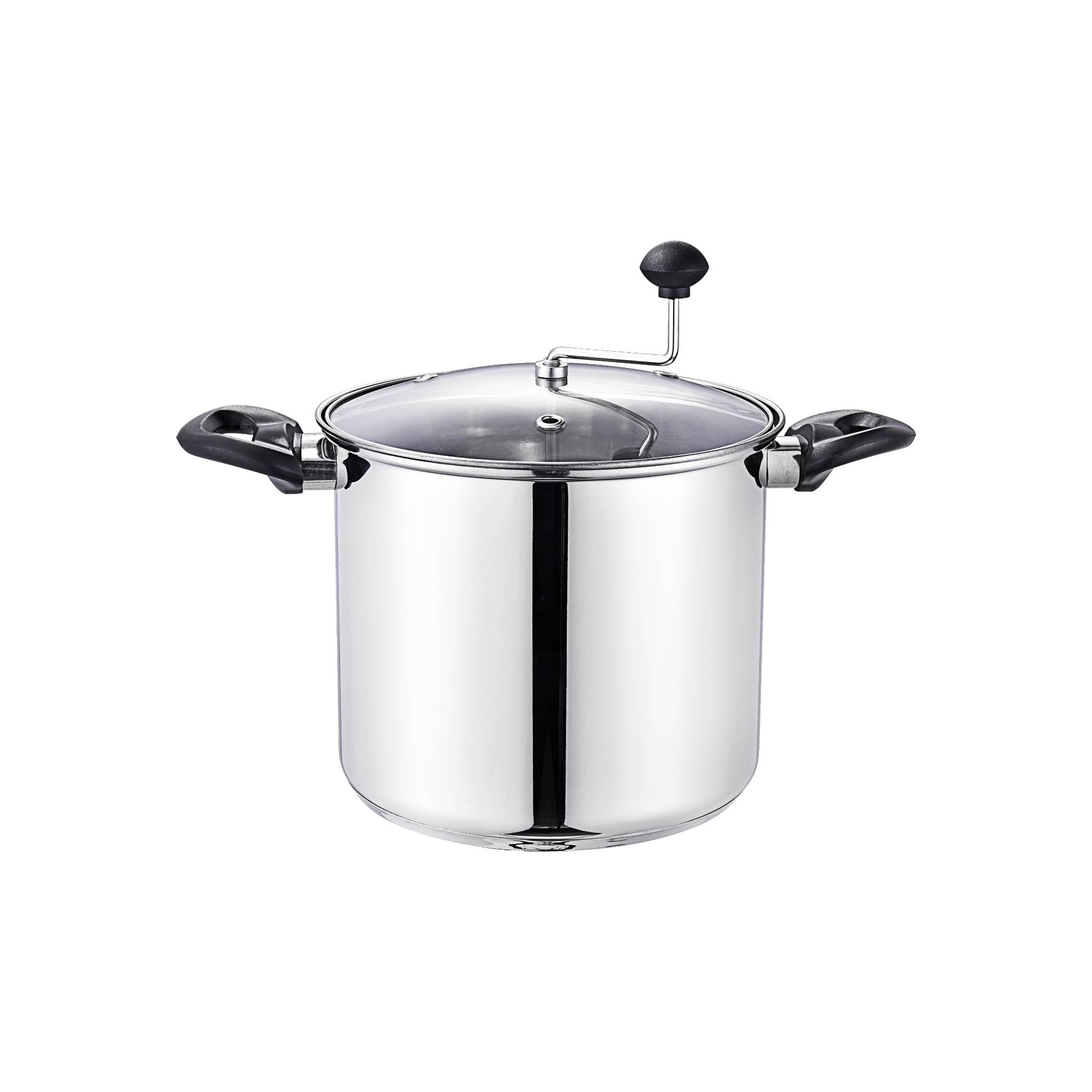 Lehman's Manual Stovetop Popcorn Popper, Stainless Steel Popcorn Maker with Stirring Rod, No Measuring Needed, Doubles as Cooking Pot