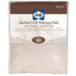Sealy Quilted Crib Mattress Pad with Organic Cotton Top