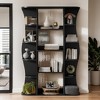 Hommoo 5-Tier Floor Standing Bookshelf Black - 2 of 4