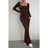 Women's Square Neck Long Sleeve Knit Dress Slim Fit Stretchy Bodycon Sweater Dress Casual Elegant - 4 of 4