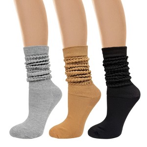 Wrapables Knee High Slouchy Scrunch Socks for Women (Set of 3) - 1 of 4