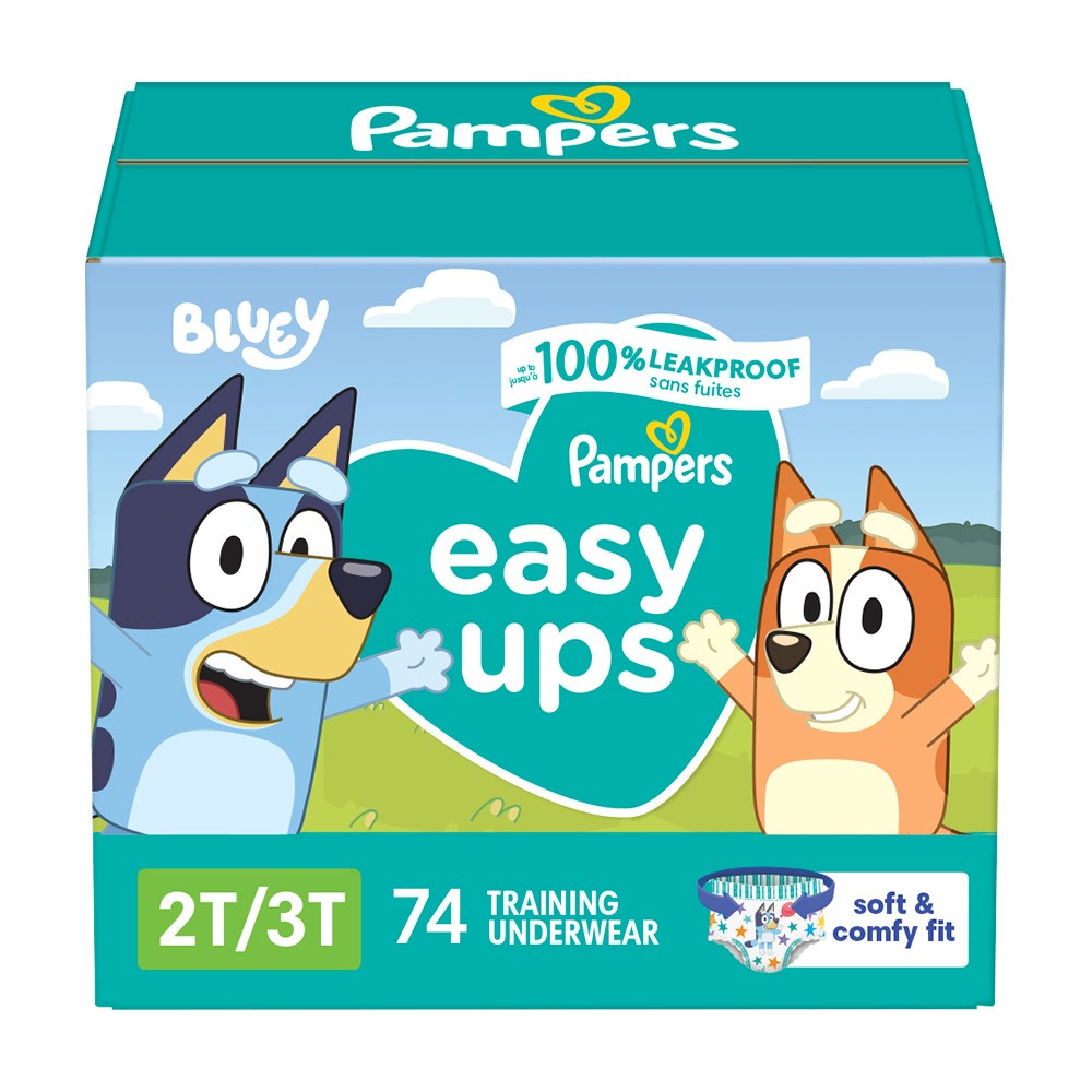 Pampers Easy Ups Boys' Bluey Training Underwear - Size 2T-3T - 74ct