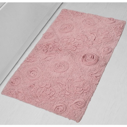 24x40 Modesto Collection Pink Cotton Tufted Bath Rug - Home Weavers