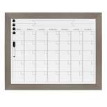 23" x 29" Beatrice Framed Magnetic Dry Erase Monthly Calendar Gray - DesignOvation