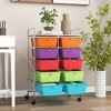 Tangkula 10-Drawer Rolling Storage Cart Tools Scrapbook Paper Organizer on Wheels Multicolor - 4 of 4