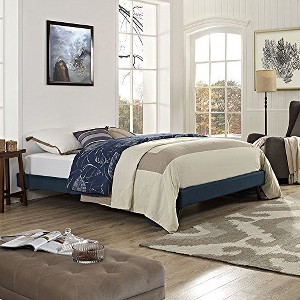 Modway Helen Queen Fabric Bed Frame with Round Splayed Legs - 1 of 4