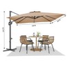 Cantilever Patio Umbrella 10x10ft Large Rectangle Umbrella Outdoor Market Umbrellas 360 Rotation Offset Hanging Outdoor Shade - 2 of 4