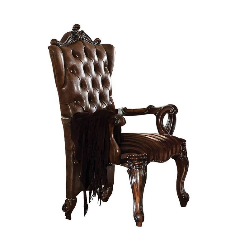 2pc 29&#34; Vanaheim PU Dining Chairs Beige/Antique White Finish - Acme Furniture, 4 of 8