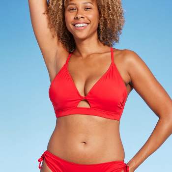 Women's Triangle Push-up Tunneled Strap Bikini Top - Shade & Shore™ Red 32b  : Target